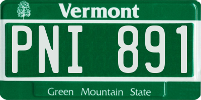 VT license plate PNI891