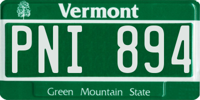 VT license plate PNI894