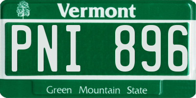 VT license plate PNI896