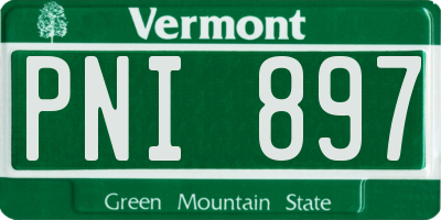 VT license plate PNI897