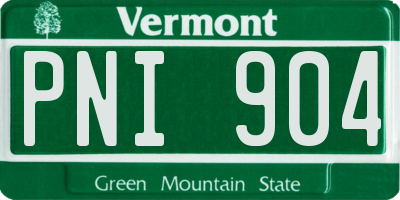 VT license plate PNI904
