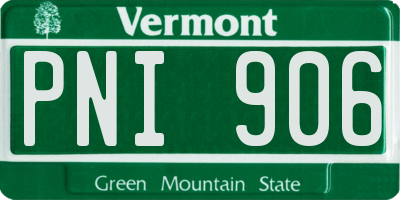 VT license plate PNI906