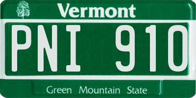 VT license plate PNI910