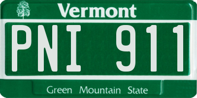 VT license plate PNI911