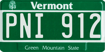 VT license plate PNI912