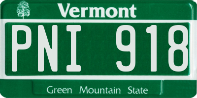 VT license plate PNI918