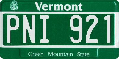 VT license plate PNI921