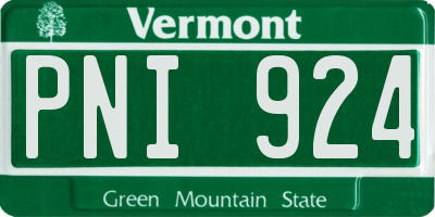 VT license plate PNI924