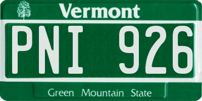 VT license plate PNI926