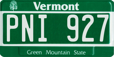VT license plate PNI927