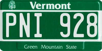 VT license plate PNI928
