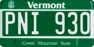 VT license plate PNI930