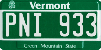 VT license plate PNI933