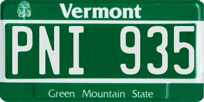 VT license plate PNI935