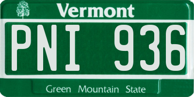 VT license plate PNI936
