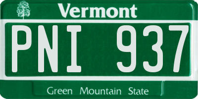 VT license plate PNI937