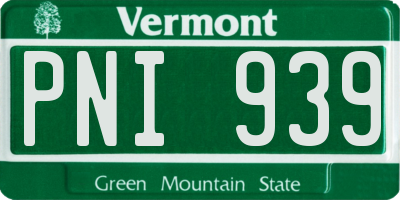 VT license plate PNI939