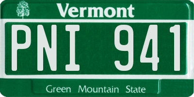 VT license plate PNI941