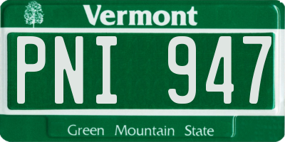 VT license plate PNI947