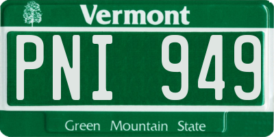 VT license plate PNI949