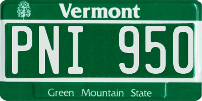 VT license plate PNI950