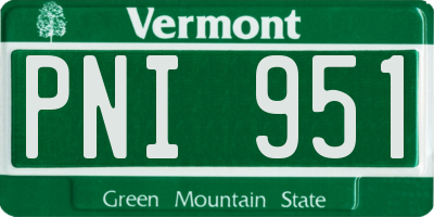 VT license plate PNI951
