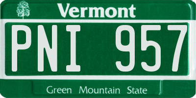 VT license plate PNI957