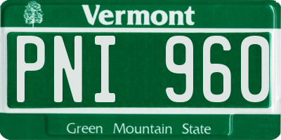 VT license plate PNI960