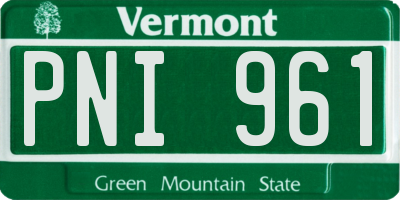 VT license plate PNI961