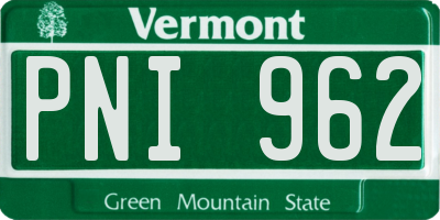 VT license plate PNI962