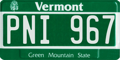 VT license plate PNI967