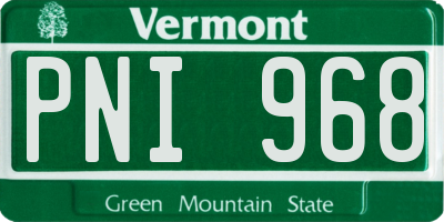 VT license plate PNI968
