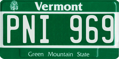 VT license plate PNI969