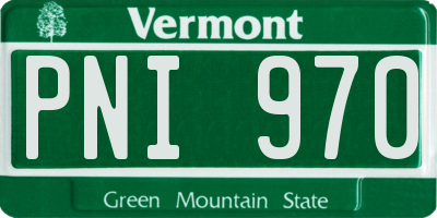 VT license plate PNI970