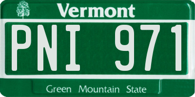 VT license plate PNI971