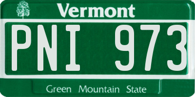VT license plate PNI973