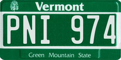 VT license plate PNI974