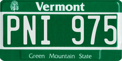 VT license plate PNI975