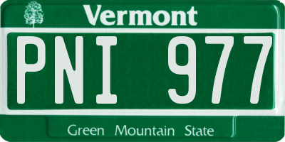 VT license plate PNI977