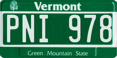 VT license plate PNI978