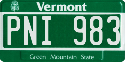 VT license plate PNI983