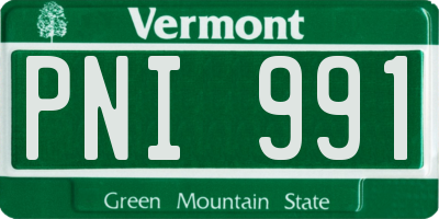 VT license plate PNI991