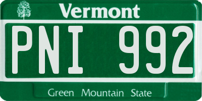VT license plate PNI992