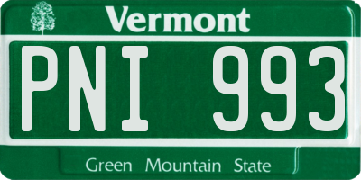 VT license plate PNI993