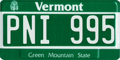 VT license plate PNI995