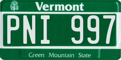 VT license plate PNI997