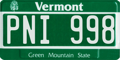 VT license plate PNI998