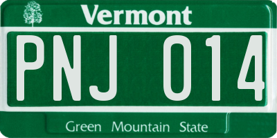 VT license plate PNJ014