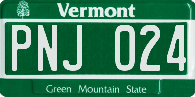 VT license plate PNJ024