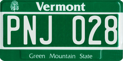 VT license plate PNJ028